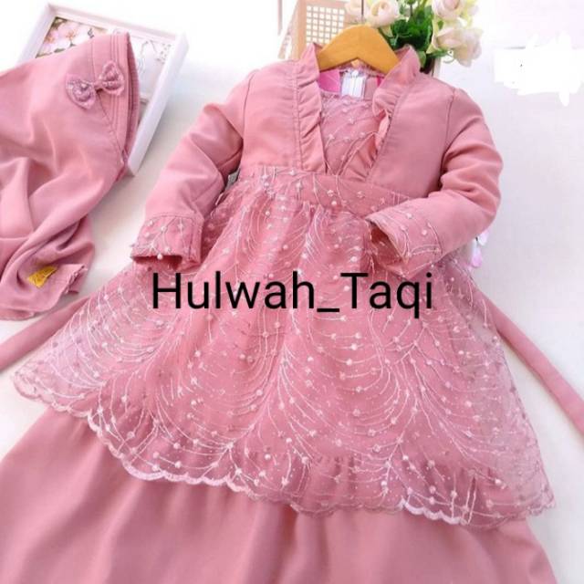 Pre Order Gamis brokat tile anak cantik murah