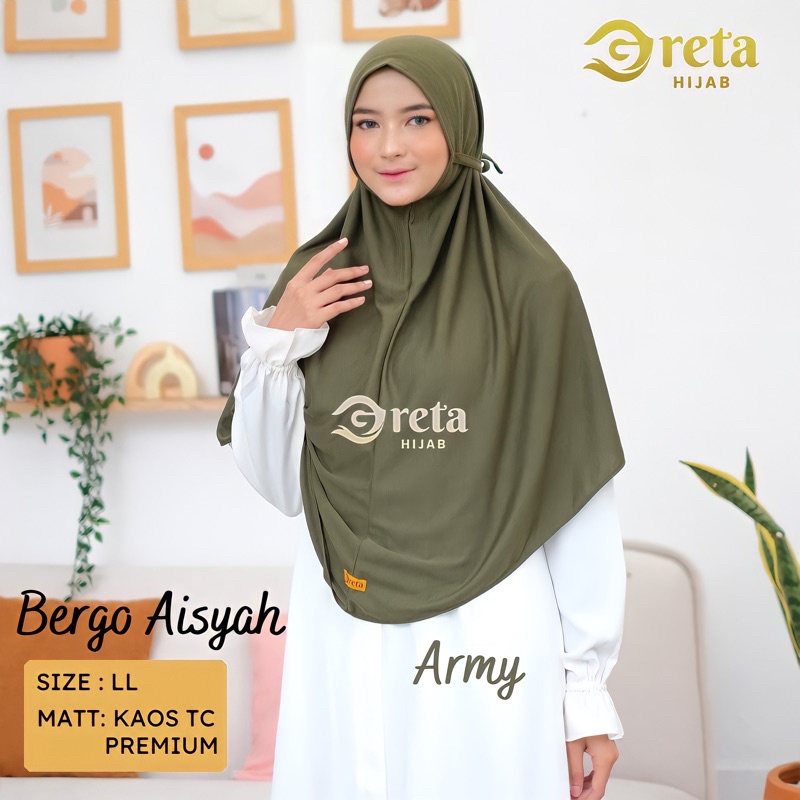hijab jilbab bahan kaos Bergo Aisyah , Greta hijab murah