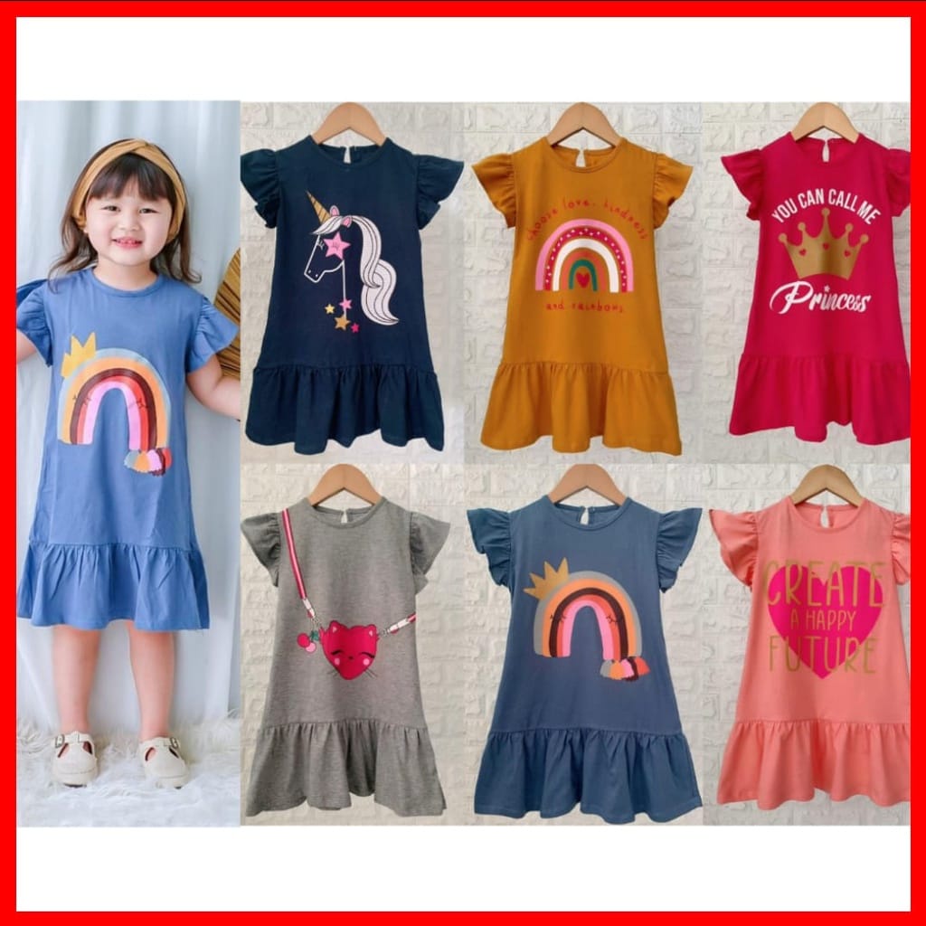 PROMO 7.7 Smilee Dress Nona 1-5 Tahun Dress Anak Perempuan Nonaa Banyak Motif Dress Lucu Bayi Anak