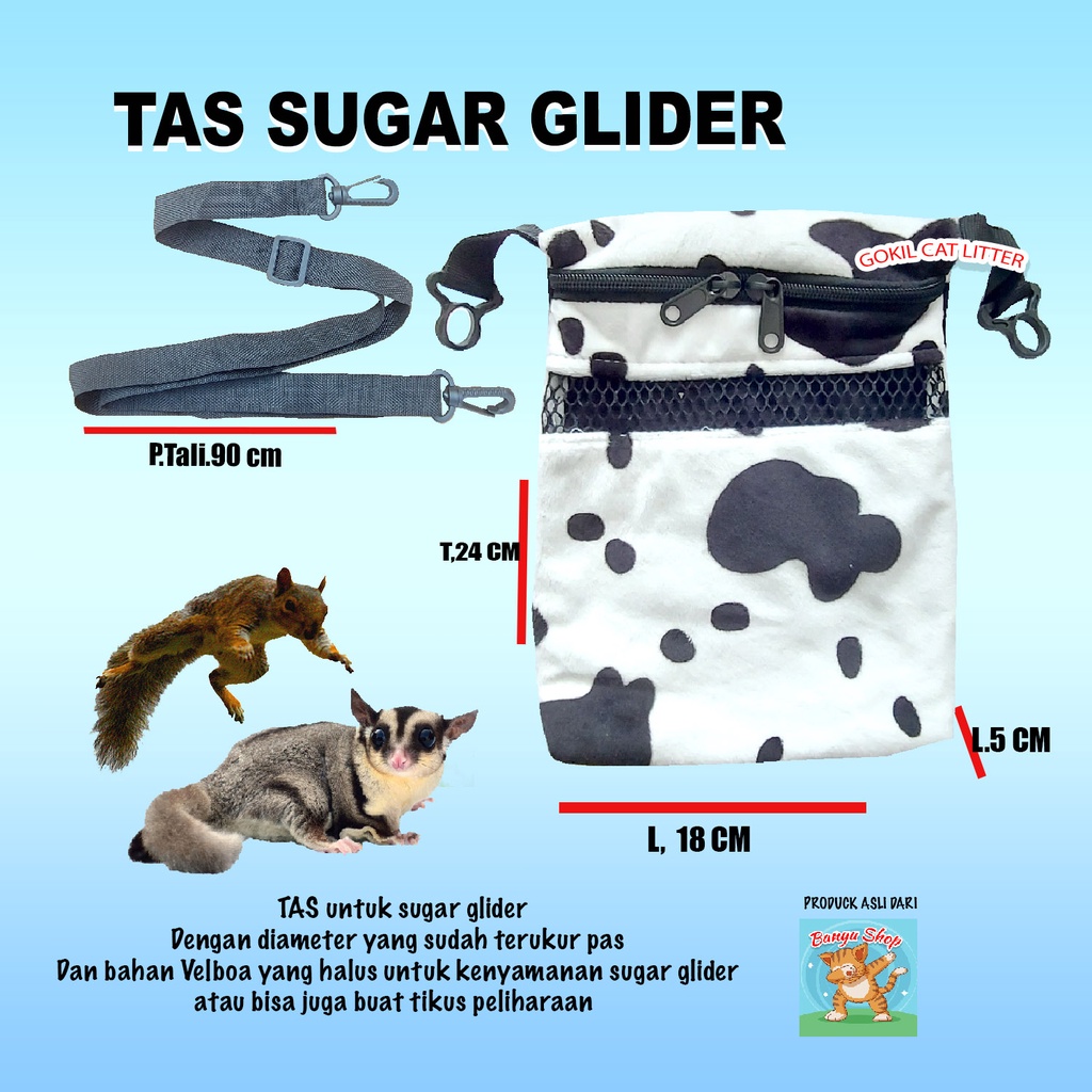 TASSAPIPUTIHTAS SUGAR GLIDER BONDING POUCH SUGAR GLIDER BED-TEMPAT TIDUR,TAS,TRAVELING,AKSESORIS 7 Penilaian