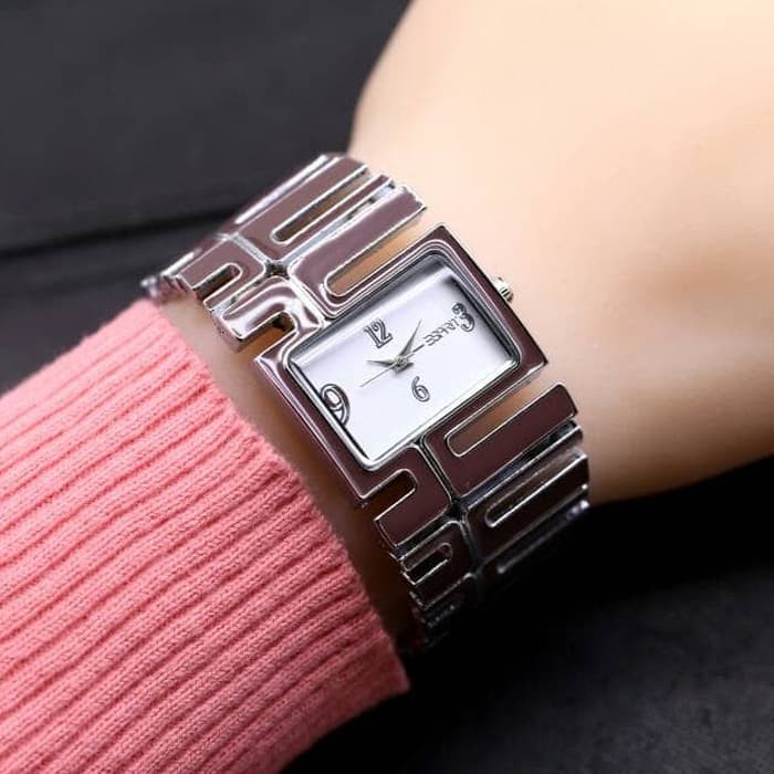 Jam Tangan Wanita / Cewek Esprit Sk1037 Rantai Brown Silver