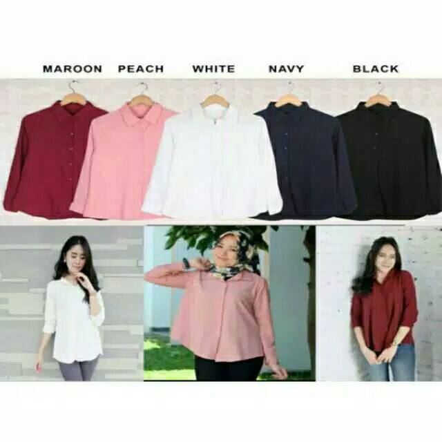 Kem basic/comfy scolder/kemeja dian bahan twiscone fit L-2