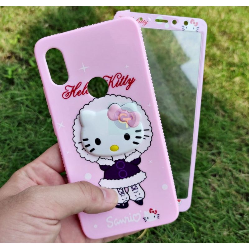 CASE JELLY CHARACTER KEPALA TIMBUL+ TemperedFor Hp SAMSUNG J4 J6 J7Prime OPPO F7 VIVO V7+ V9 Y83 XIAOMI REDMI S2 REDMI NOTE5PRO Casemurah