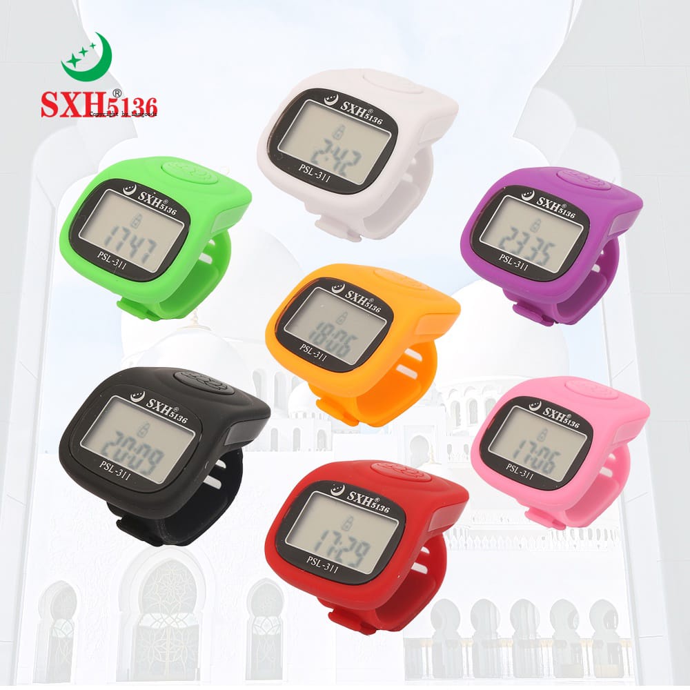 Tasbih Digital Alarm Bisa Di set 33, 66, 100 + Lampu LED Alat Hitung Finger Counter