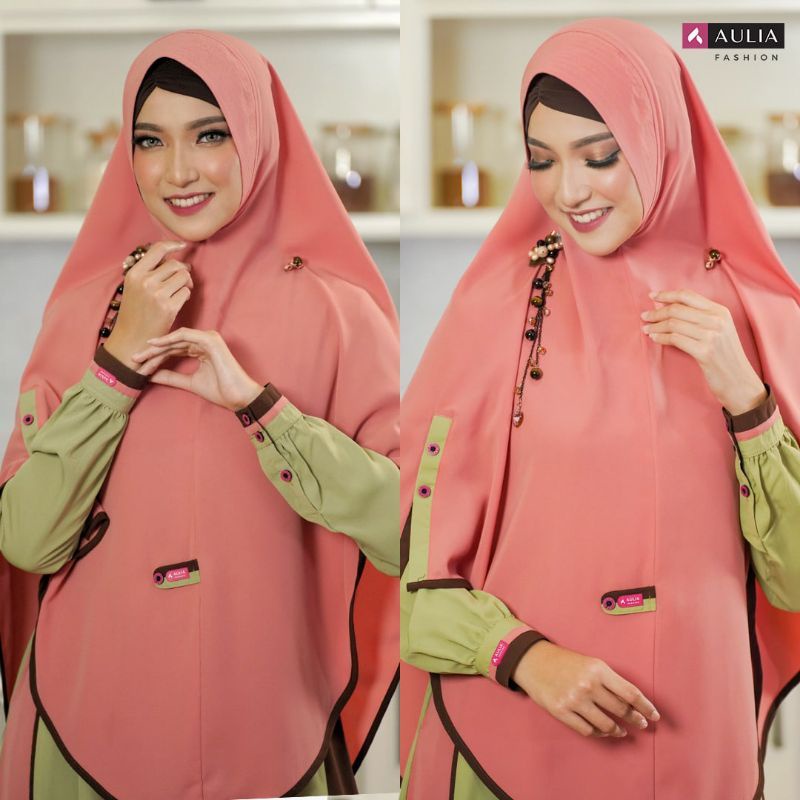 SET GAMIS KIRANA AVOCADO CORAL / GAMIS AULIA FASHION