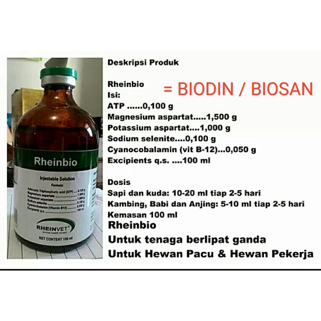 Obat Hewan Rheinbio ATP Rheinvet 100 ml