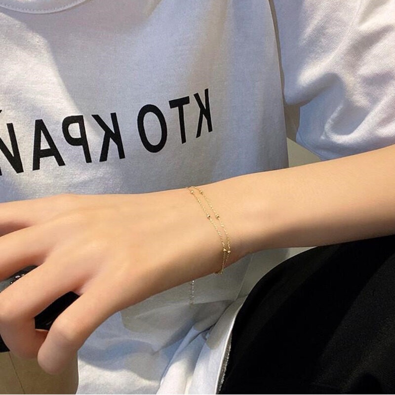 Ls Gelang Kaki Lapis Emas 18k Gaya Bangkok Untuk Wanita
