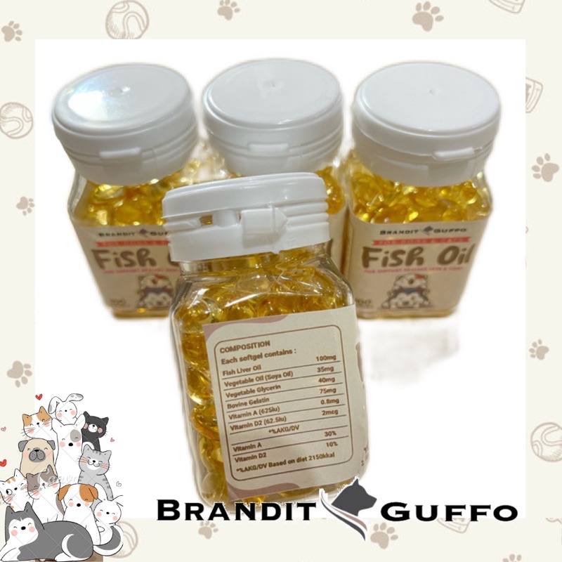 Fish oil vitamin minyak ikan anjing kucing cat dog pet vitamin bulu perawatan rambut anabul