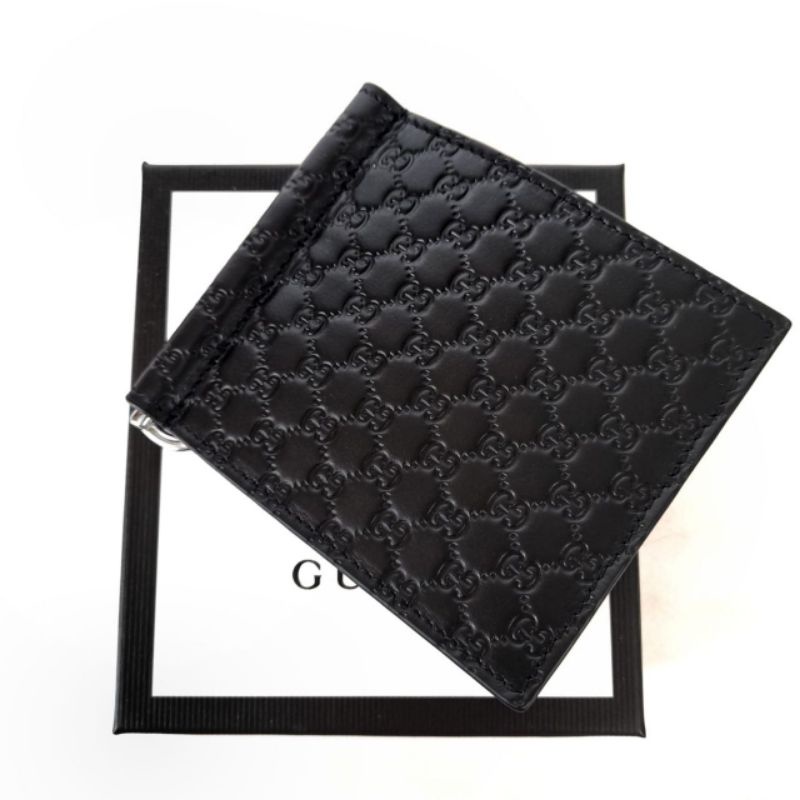 Dompet Gucci paper clip Money Holder Black Original