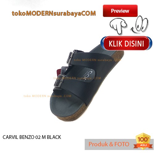 CARVIL BENZO 02 M BLACK sandal pria casual slide