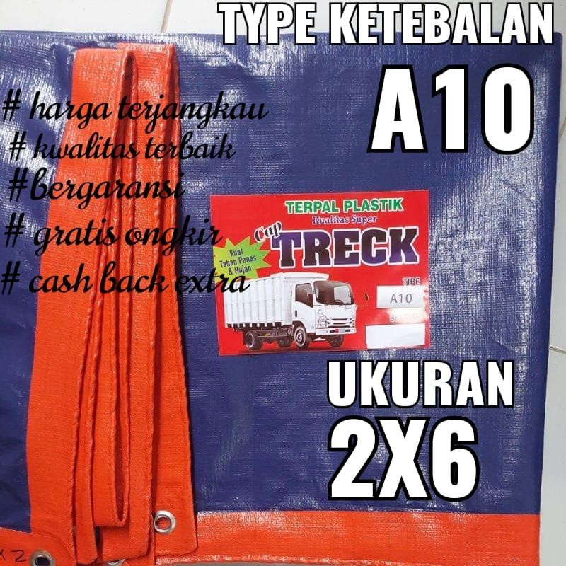 TERPAL PLASTIK A10 UKURAN 2x6 meter merk TRECK