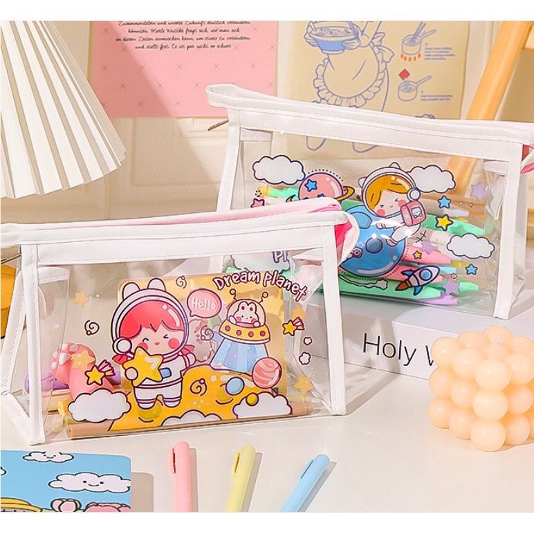 

ATM.Medan Pensil Case Cute Transparan Pouch Multifungsi