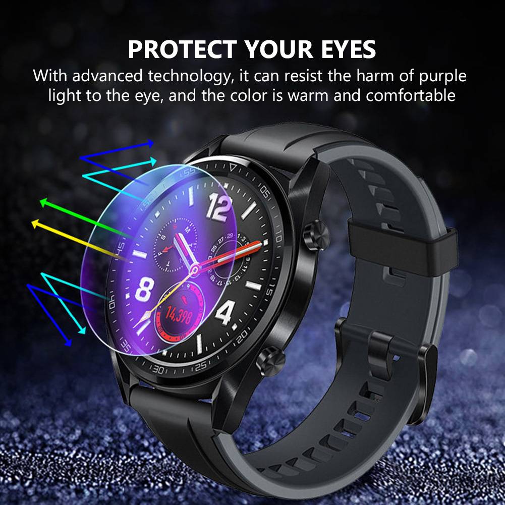 Tempered Glass Pelindung Layar Smartwatch Samsung Huawei Garmin Dw Bentuk Bulat Ukuran 26mm - 40mm