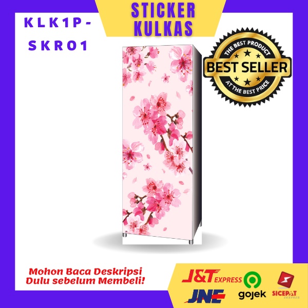 Sticker Kulkas 1Pintu motif SAKURA/KLK1P-SKR/Printing hires/SURABAYA