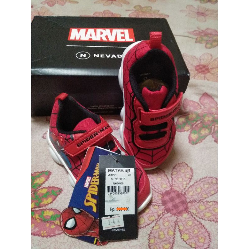 Sepatu Sneakers Nevada Anak Spiderman Merah, Nevada Ori