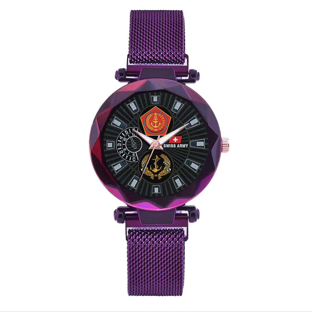 Jam Tangan Wanita Custom - TNI-TNI AL Free Box &amp; Batre Cadangan