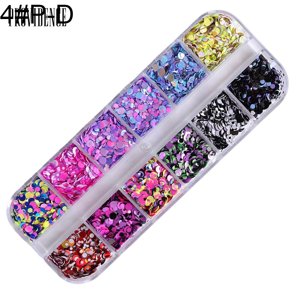 Providence 12 Grid Glitter Mixed Mirror Round Nail Art Sequins DIY Manicureation