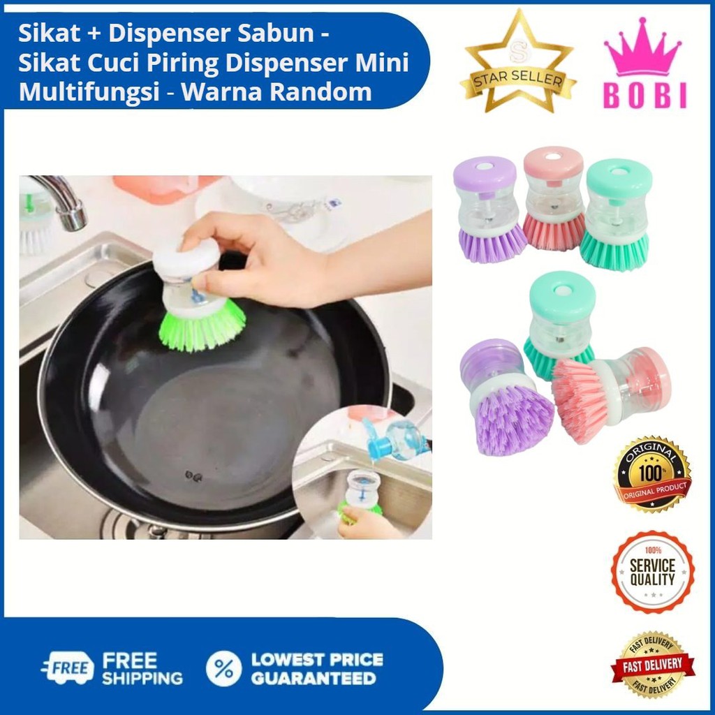 Sikat Pembersih / Sikat Cuci Piring Dispenser / Multifungsi Sikat + Dispenser Sabun - Warna Random