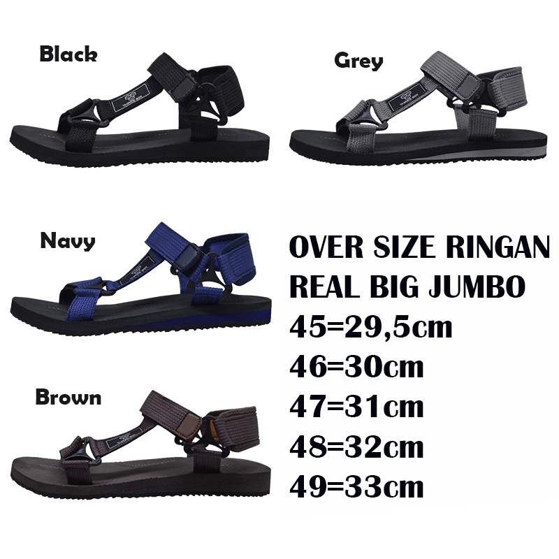 THREE BOX - Sandal Gunung Massive Pria Outdoor Traveling Hiking Big Jumbo Ringan Oversize 45 46 47 48 49 ORIGINAL