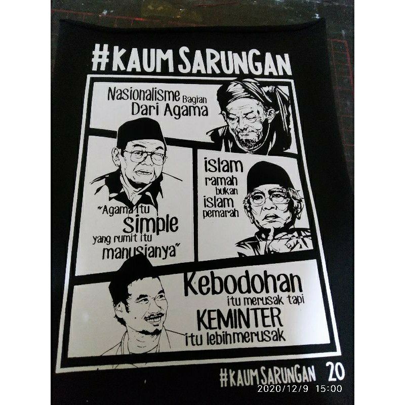 Tashirt baju gusdur kaum sarungan/baju kaum sarungan