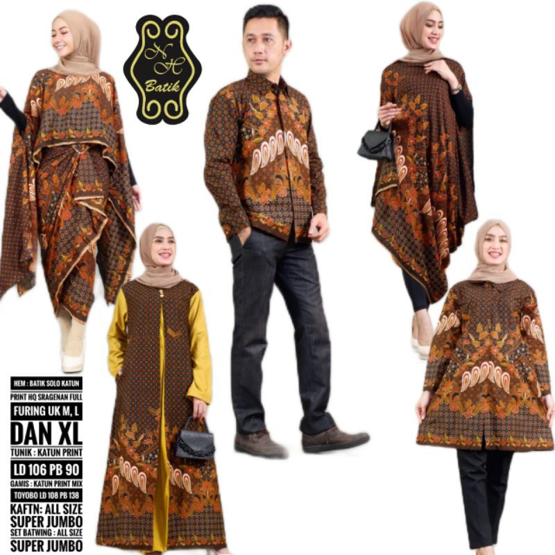 Batik Couple Pasangan Kaftan Batik Couple Batik Solo Batik Sarimbit Pasangan Batik Joss Solo