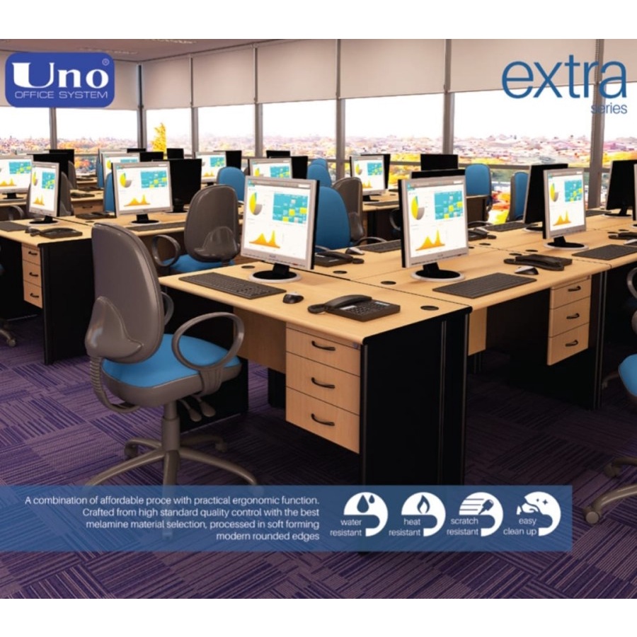 Meja Kerja Lengkap UNO Extra