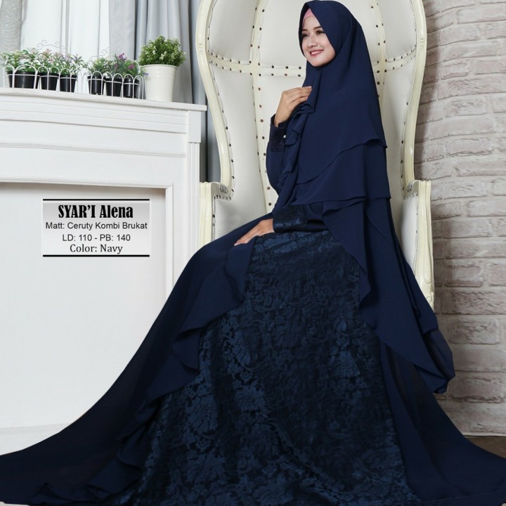 Baju Gamis Syari Alena Navy tashi.311 CB