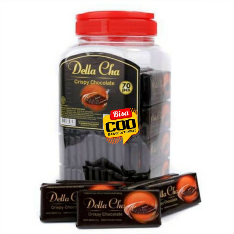 

PERMEN COKELAT CRISPY DELLA CHA 100%حلال toples isi 70 pc x13 gr/MAKANAN RINGAN