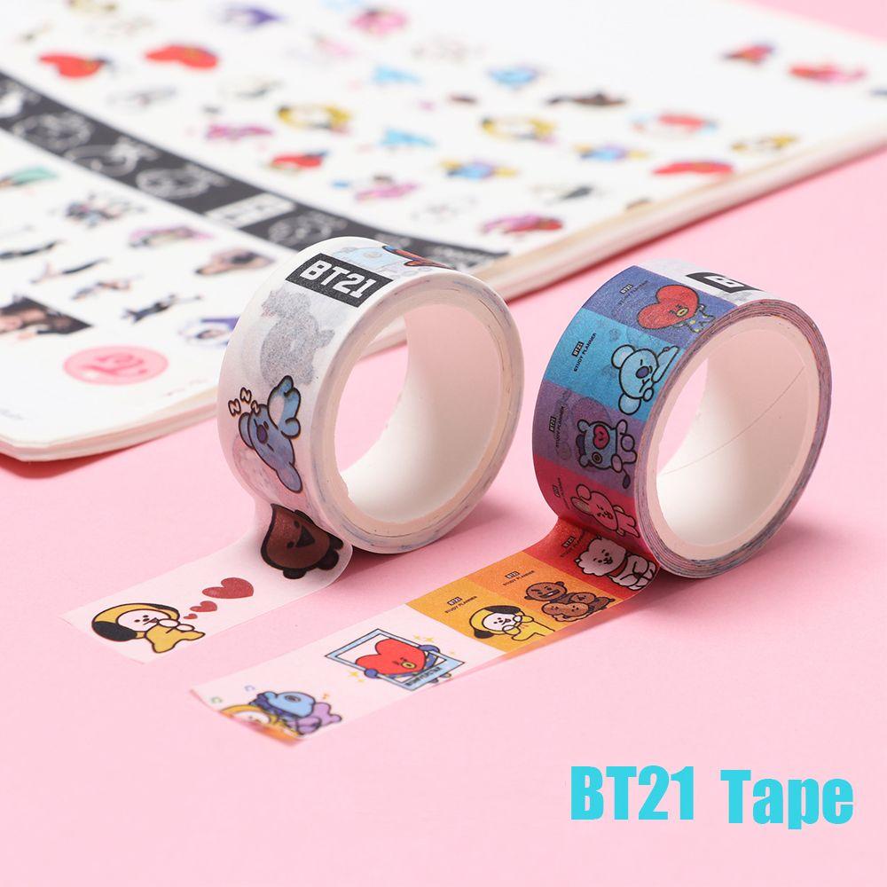 Top 1PC 5M BT21 Tape Perekat Masking Kertas Tempel Hias