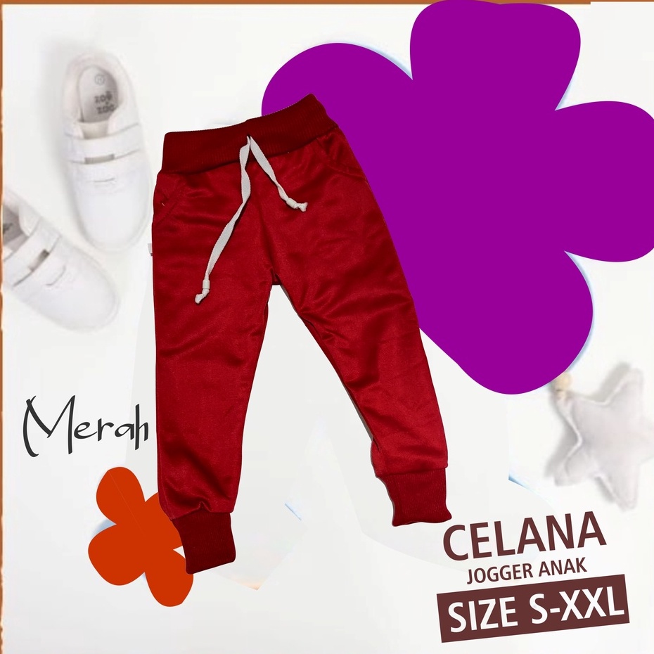 Termurah (bisa cod) celana jogger lotto polos anak umur 1-14 tahun/joger polos laki laki perempuan