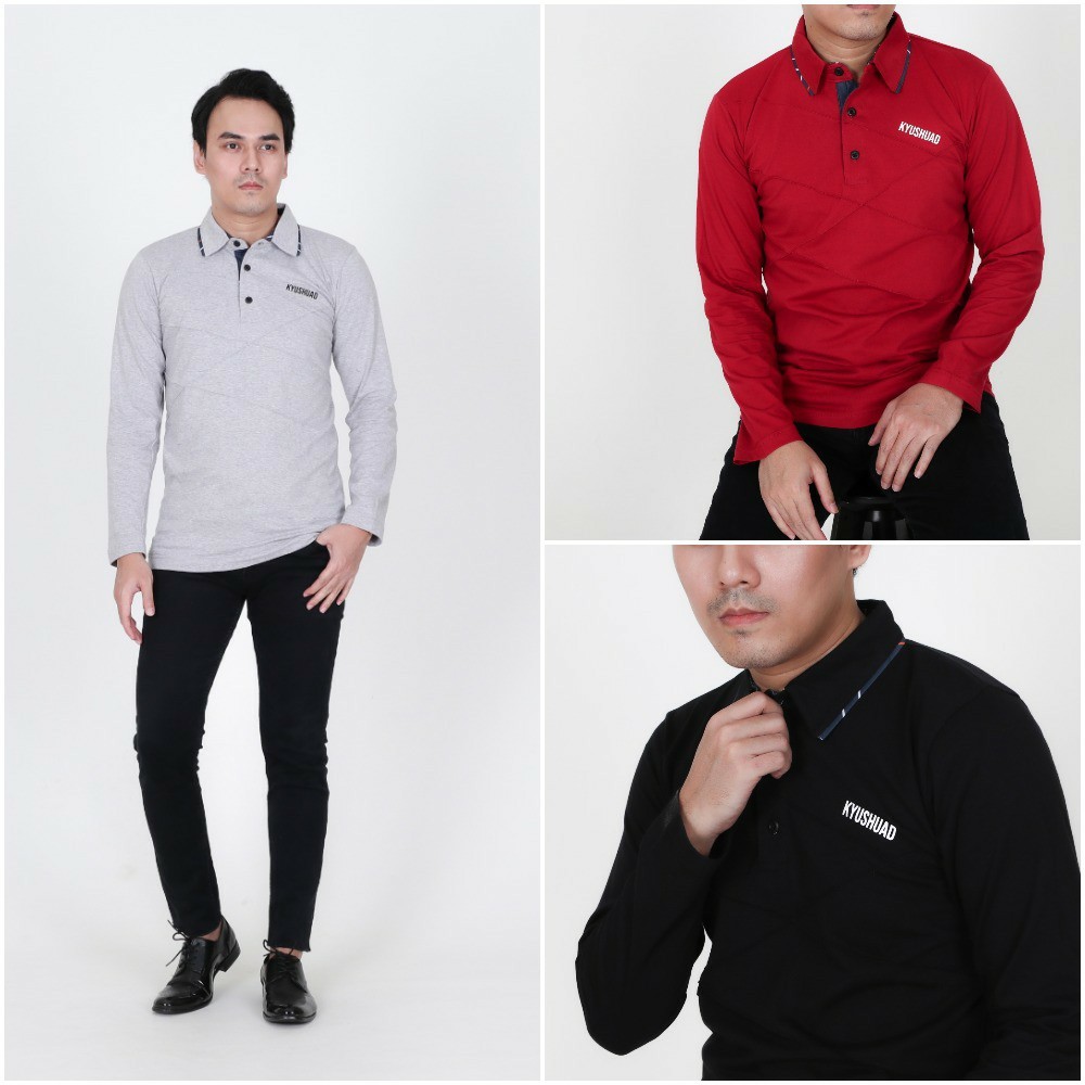 Baju Kaos Casual Quways Lengan Panjang Premium Class Bisa COD dan Grosir