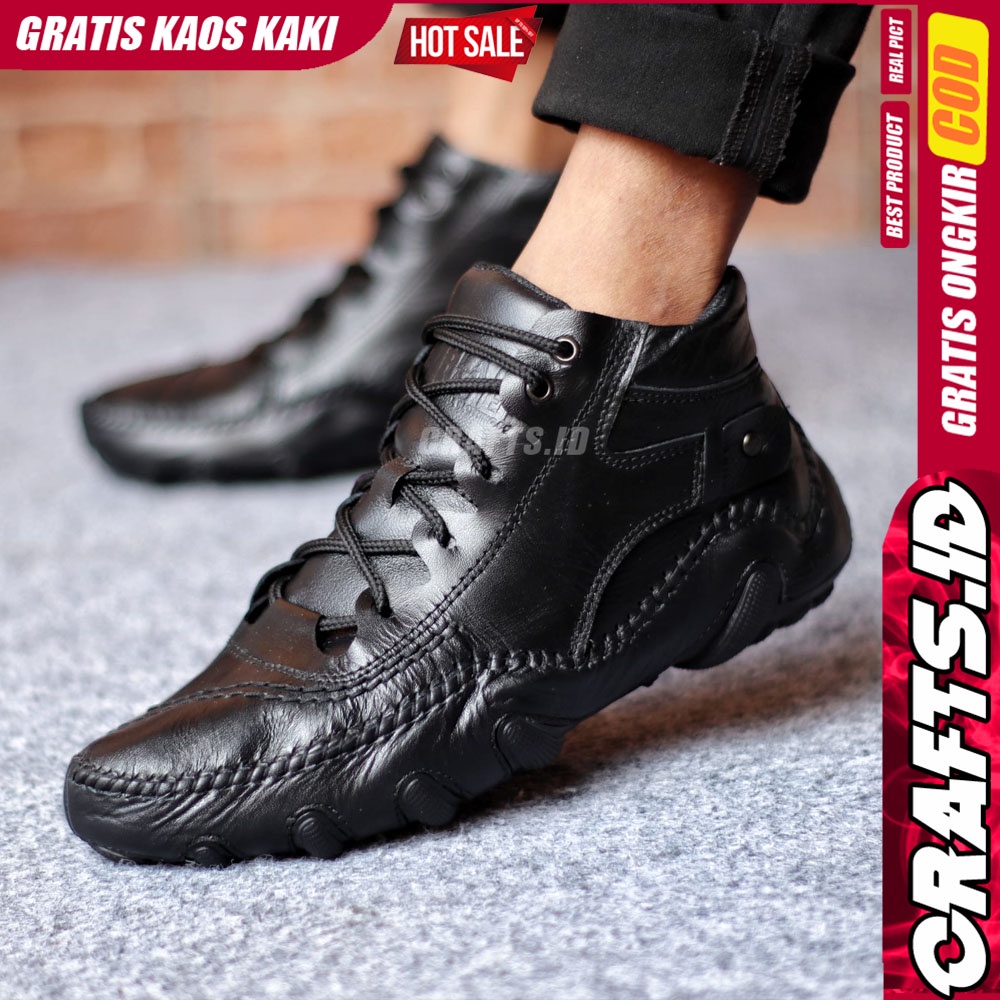 CRAFTS NESTA Sepatu Casual Formal Pantofel Pria Kulit Asli