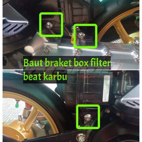 Baut probol stainless + ring slot baut braket box bok filter beat scoopy karbu probolt braket bok fi