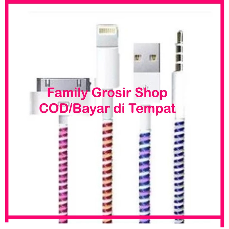 Pelindung Kabel 2 Warna Charger / Headset Spiral Protector Data Cable