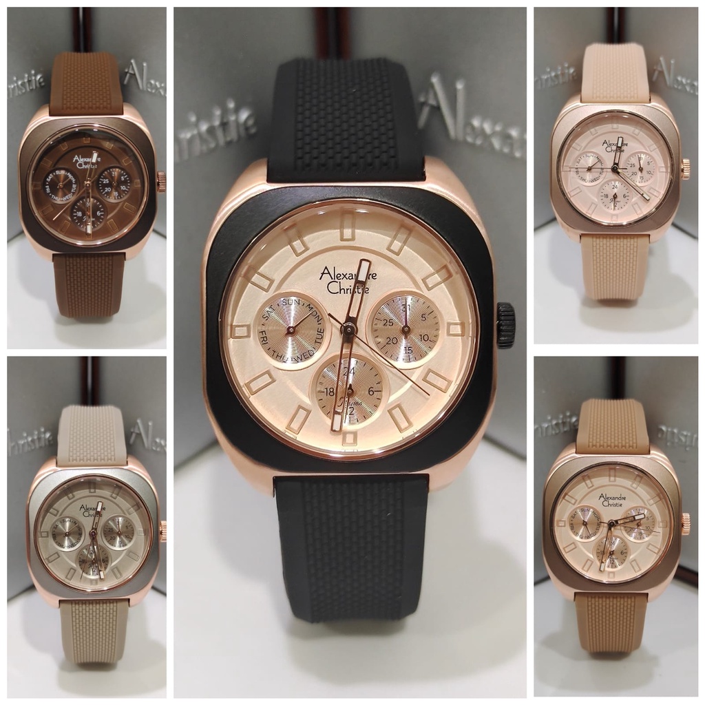 Jam Wanita Alexandre Christie AC2990 AC 2990 Rubber Strap Original Garansi Resmi Alexander Christie