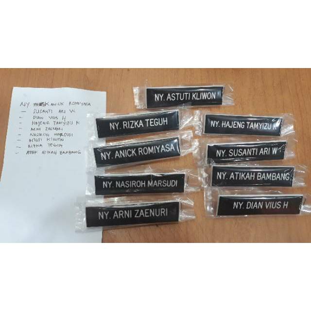 

Papan nama/Nametage/Papan Nama Peniti/Nametag Peniti/Papan Nama Akrilik/Papan Nama grafir/Papan Nama grapir/Papan Nama nip/Papan Nama nik/nametag nip/nametag nik/ Nama nip/Name tag / name tag grafir / Nama nik/Nama grafir/Nama grapir