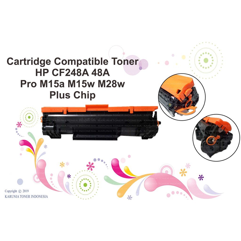 Cartridge Compatible Toner HP CF248A 48A Pro M15a M15w M28w Plus Chip