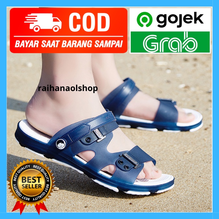 Sandal Kasual Pria Sandal Karet Santai Dewasa Elegan Nyaman Dipakai