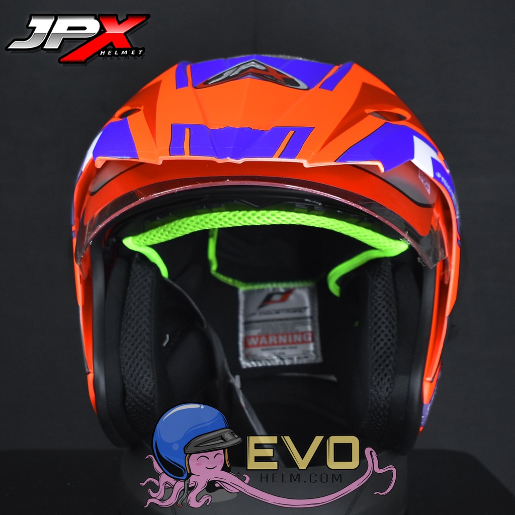 HELM JPX SUPERMOTO_INFINITY SOLDIER - FLUO RED DOFF