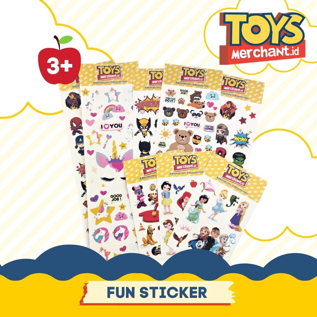 

Fun Sticker / stiker lucu mainan anak sekolah / hadiah