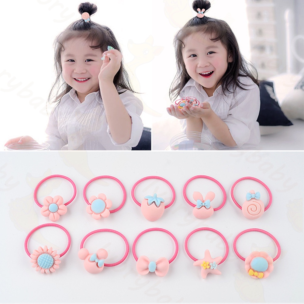 Ivorybaby 20PCS ikat rambut anak bentuk lucu aksesoris rambut anak perempuan