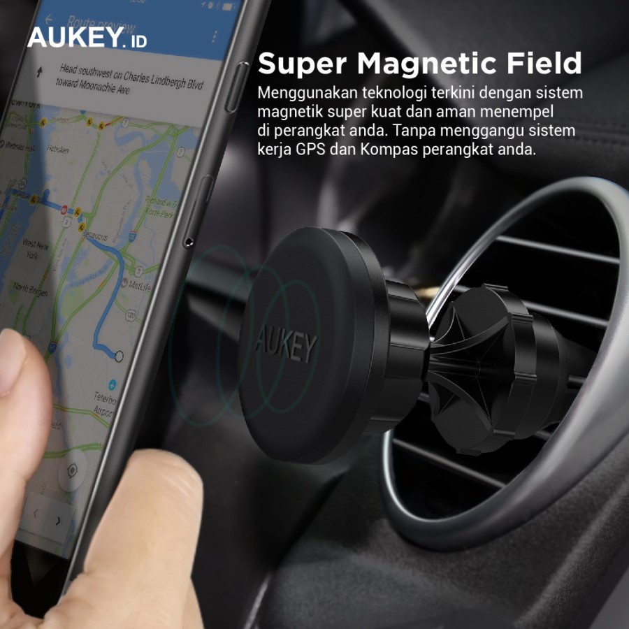 Aukey Holder HD-C23 Car Phone Magnetic Air Vent - 500200