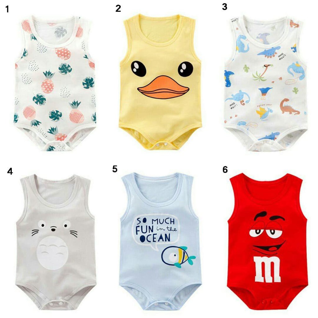 LIN9103 - Jumper / Romper / Jumpsuit Anak Bayi / Balita Karakter Lucu bahan katun