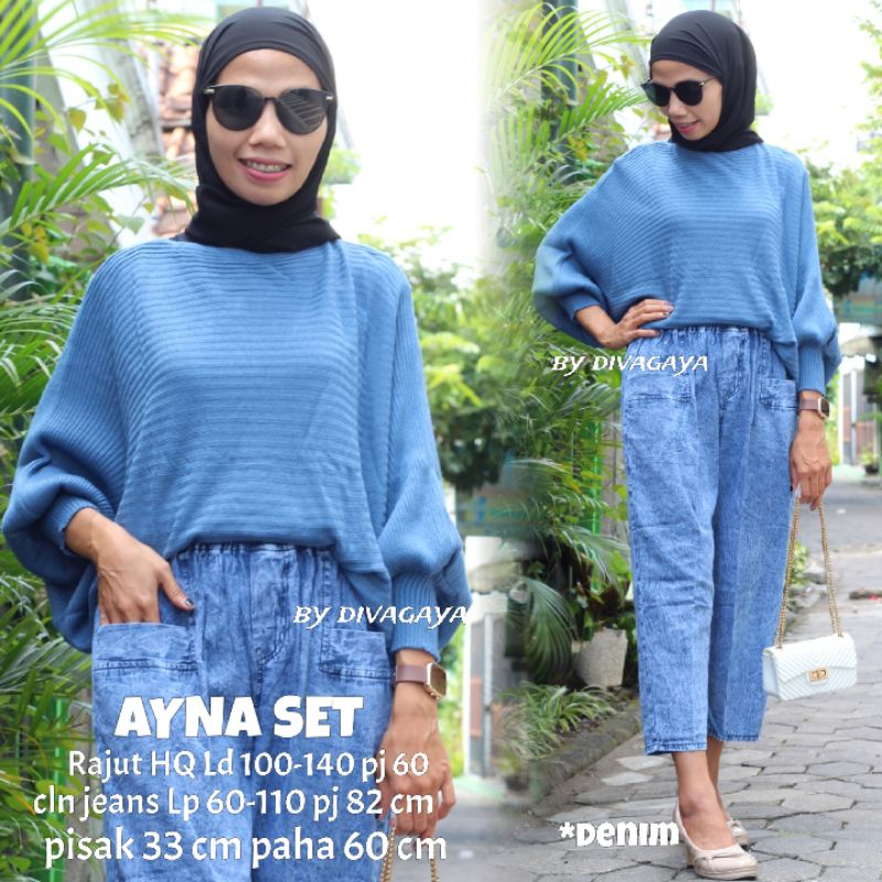 AYNA SET RAJUT BATWING TERBARU DV 1522