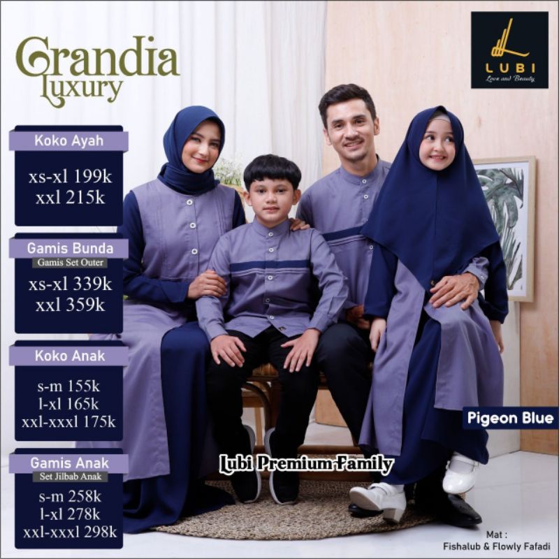 SARIMBIT KELUARGA 2022 LUBI GRANDIA LUXURY PIGEON BLUE
