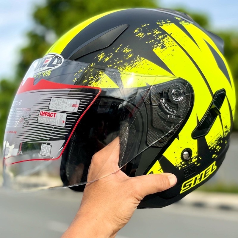 Helm Half Face Double Visor Shell Rover Sni