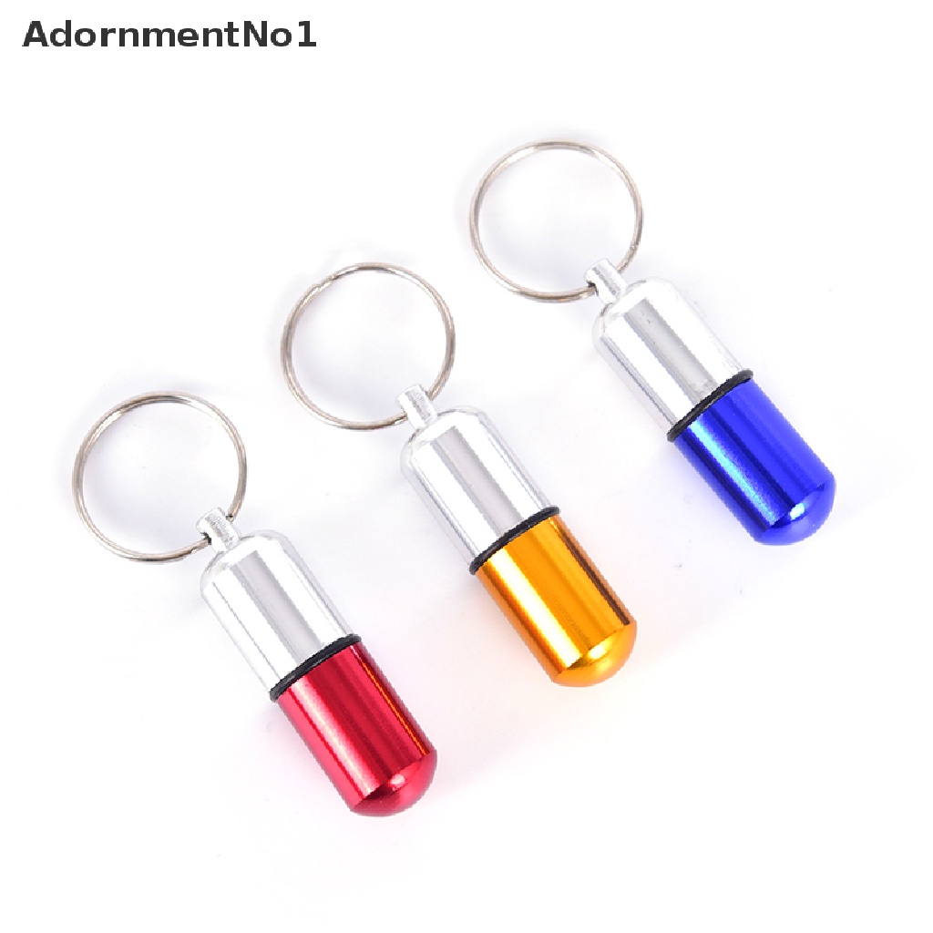 (AdornmentNo1) Gantungan Kunci Botol Kontainer Obat Mini Bahan Metal Anti Air