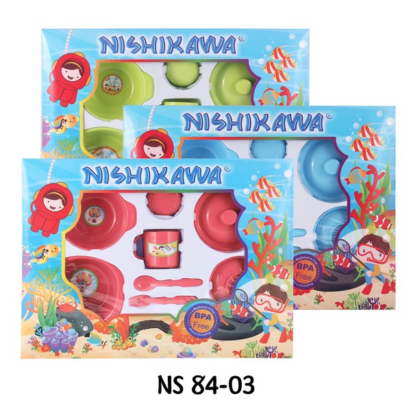 Nishikawa Feeding Set / Tempat Makan 5in1 / Gift Set / Kado Lahiran - Perlengkapan Makan Ns 8403