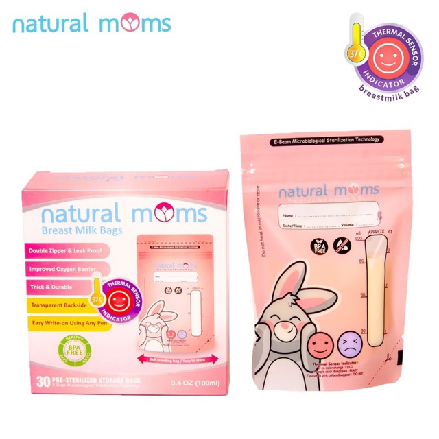 NATURAL MOMS Kantong Asi 100ml 100 ml / Breastmilk Storage Bags