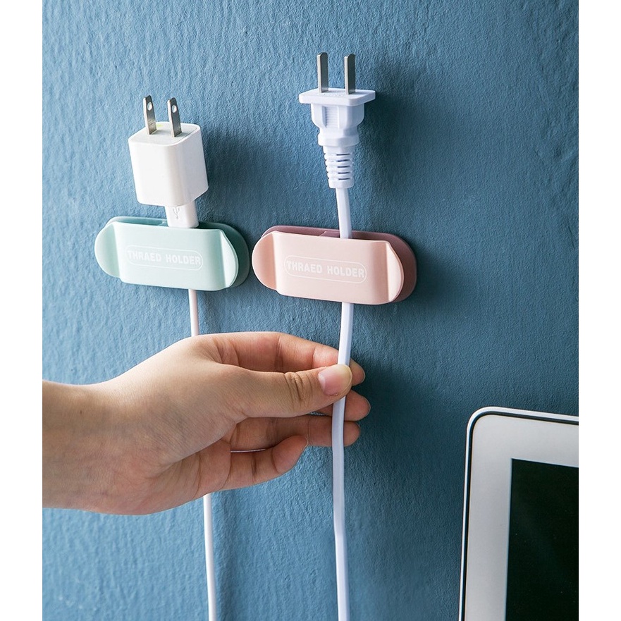 DODORY HL0253 Thraed Holder Gantungan Colokan Listrik Penahan Kabel Satu Set Isi 4pcs
